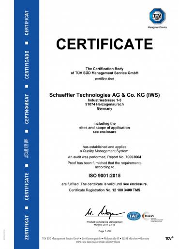 FAG CERTIFICADO ISO 9001: 2015